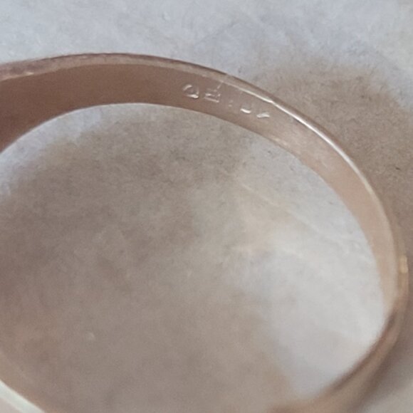 Antique Yellow Gold Ring Tiny Size 10k Ostby Barton Red Stone Baby Size - Picture 9 of 13